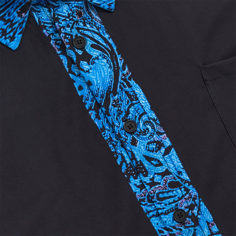 Chemise à manches courtes pour homme avec col et poignets contrastés et boutons - image 13