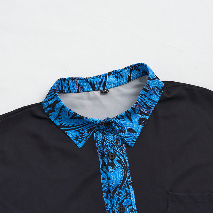 Chemise à manches courtes pour homme avec col et poignets contrastés et boutons - image 11