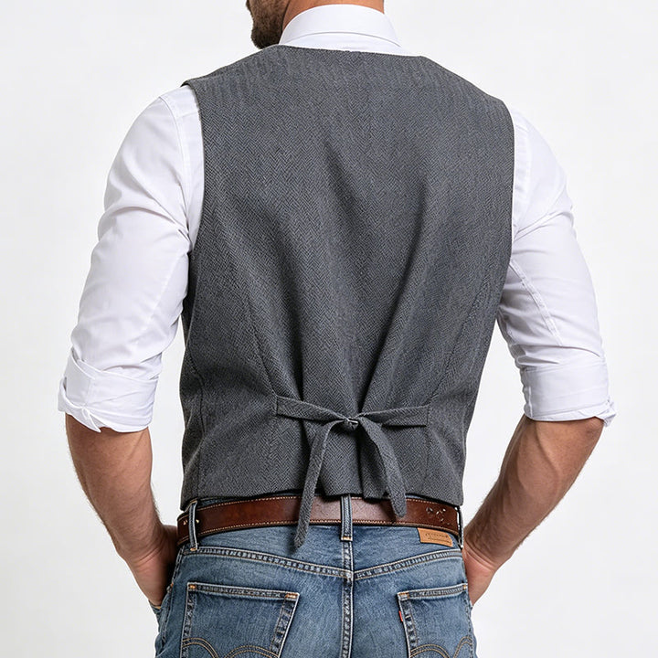 Gilet de ville décontracté pour homme, coupe ample, col en V - image 3