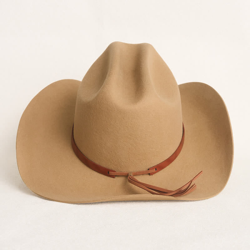 Chapeau de cowboy classique en chameau avec rivets élégants - image 5
