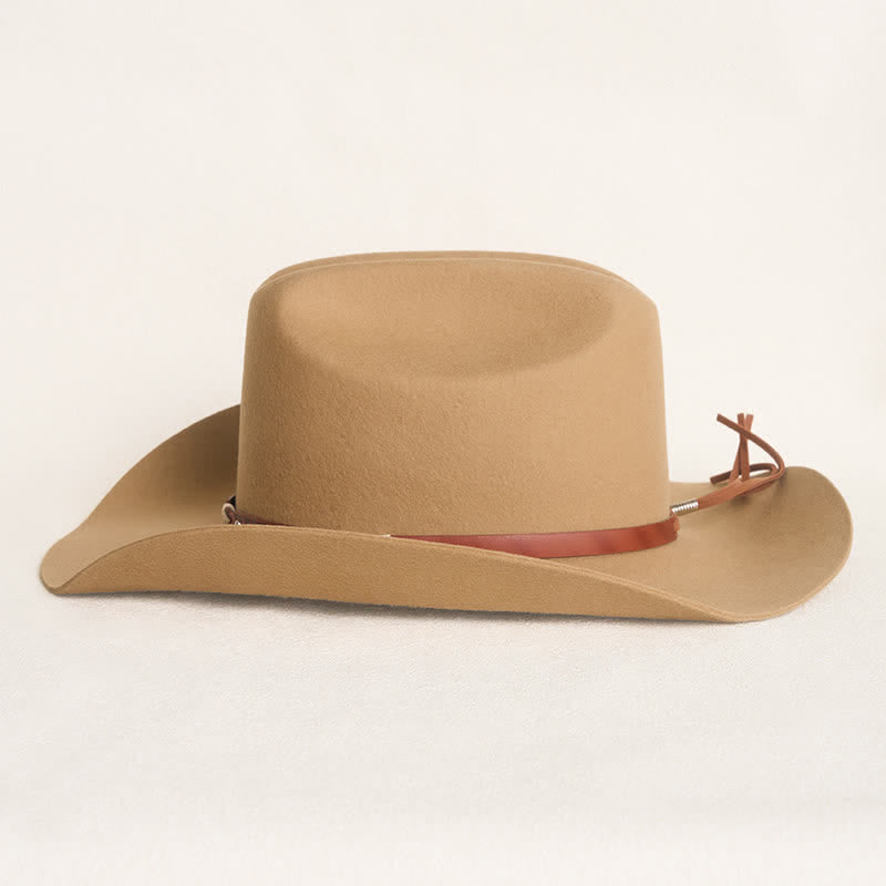 Chapeau de cowboy classique en chameau avec rivets élégants - image 4