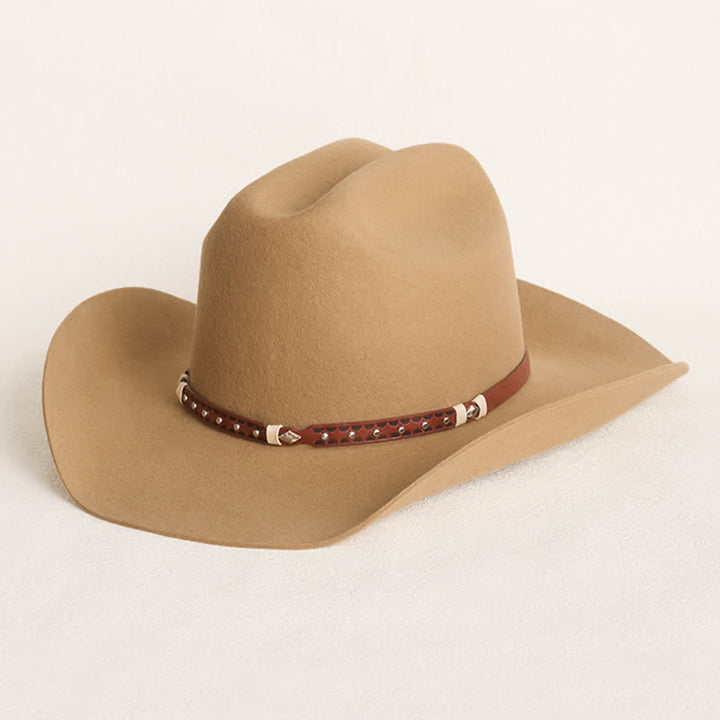Chapeau de cowboy classique en chameau avec rivets élégants - Chameau - L (23 1/4"-23 5/8") - image 0