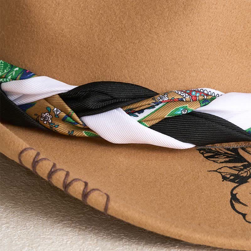 Chapeau de cowboy à sangle ethnique avec plumes de tournesol occidentales - image 4