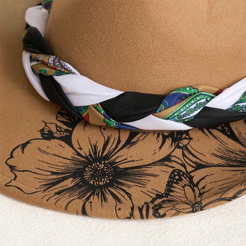 Chapeau de cowboy à sangle ethnique avec plumes de tournesol occidentales - image 3