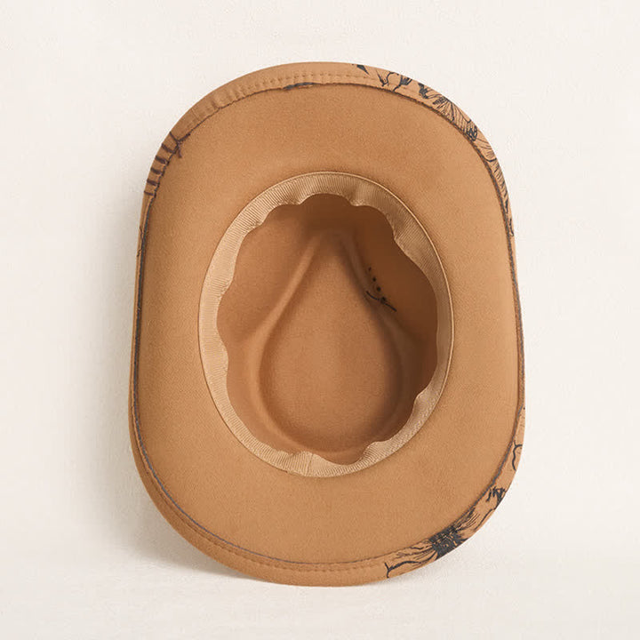 Chapeau de cowboy à sangle ethnique avec plumes de tournesol occidentales - image 8
