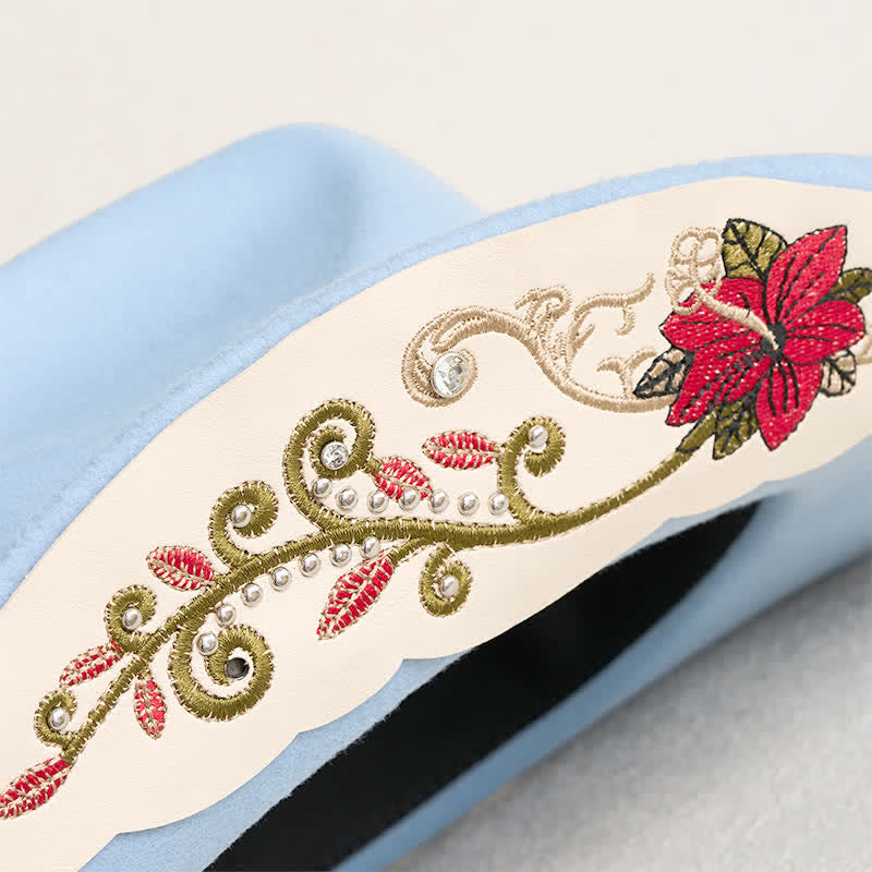 Chapeau de cowboy pour homme avec bord brodé de fleurs et ceinture rubis - image 4