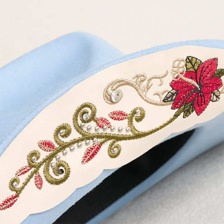 Chapeau de cowboy pour homme avec bord brodé de fleurs et ceinture rubis - image 4