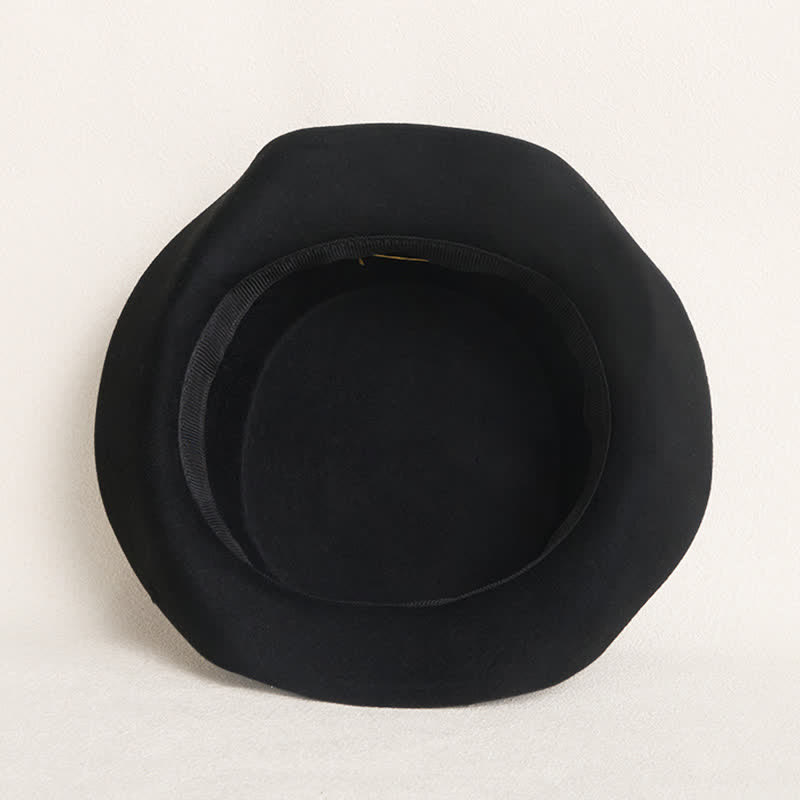 Chapeau de cowboy en laine à dessus plat avec décor de cavalerie dorée - image 6