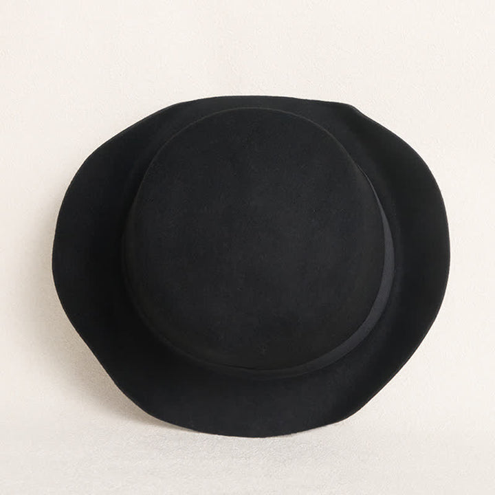 Chapeau de cowboy en laine à dessus plat avec décor de cavalerie dorée - image 5