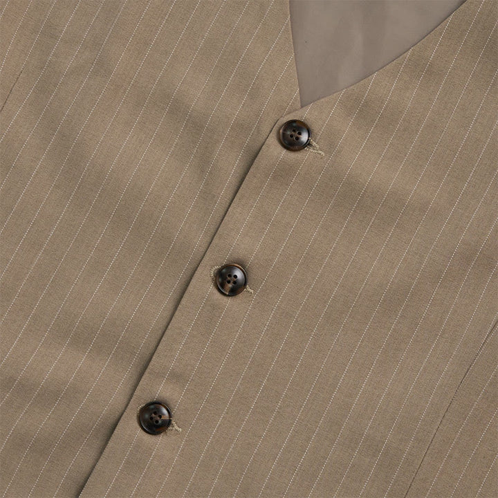 Gilet de costume homme à rayures fines et poches multiples - image 8