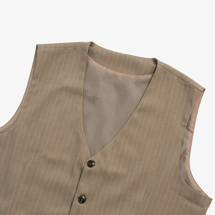 Gilet de costume homme à rayures fines et poches multiples - image 11
