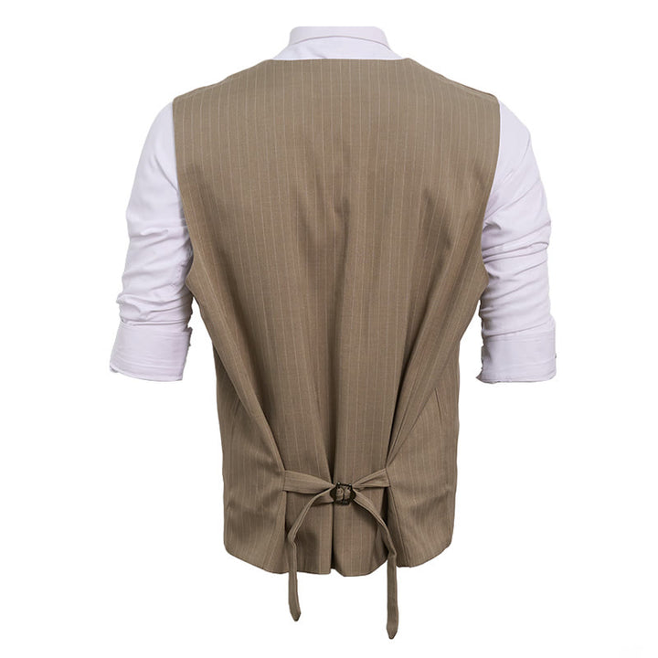 Gilet de costume homme à rayures fines et poches multiples - image 13