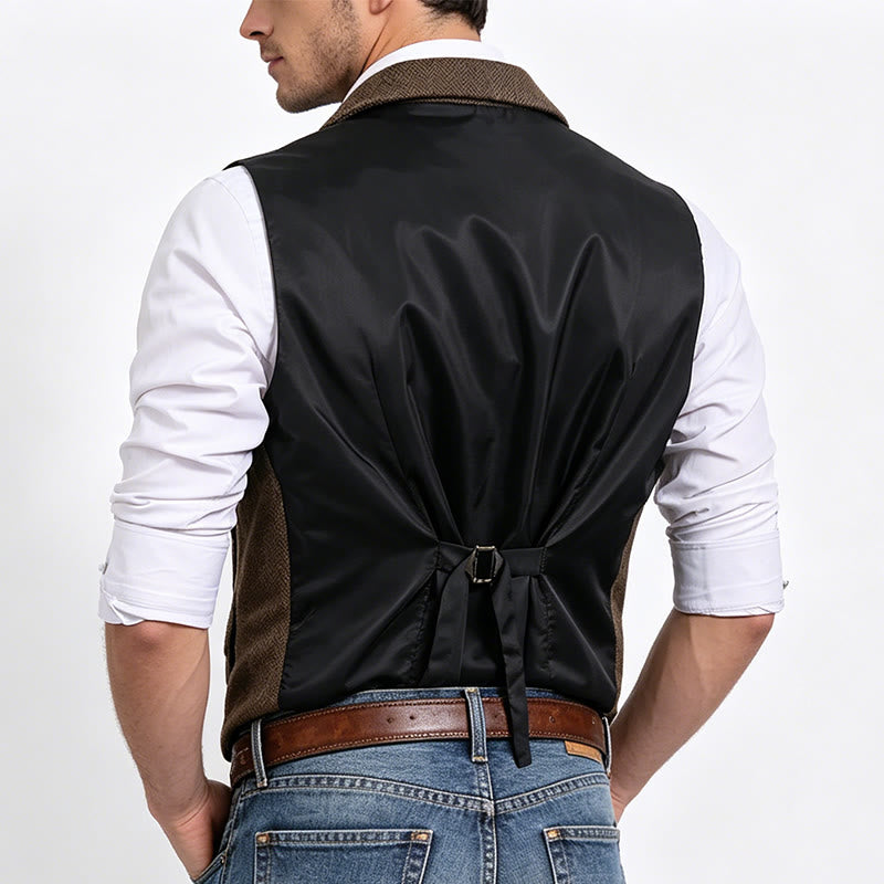 Gilet habillé pour homme avec col à revers et poches à rabat - image 3