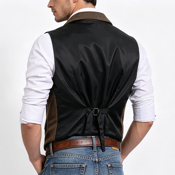 Gilet habillé pour homme avec col à revers et poches à rabat - image 3