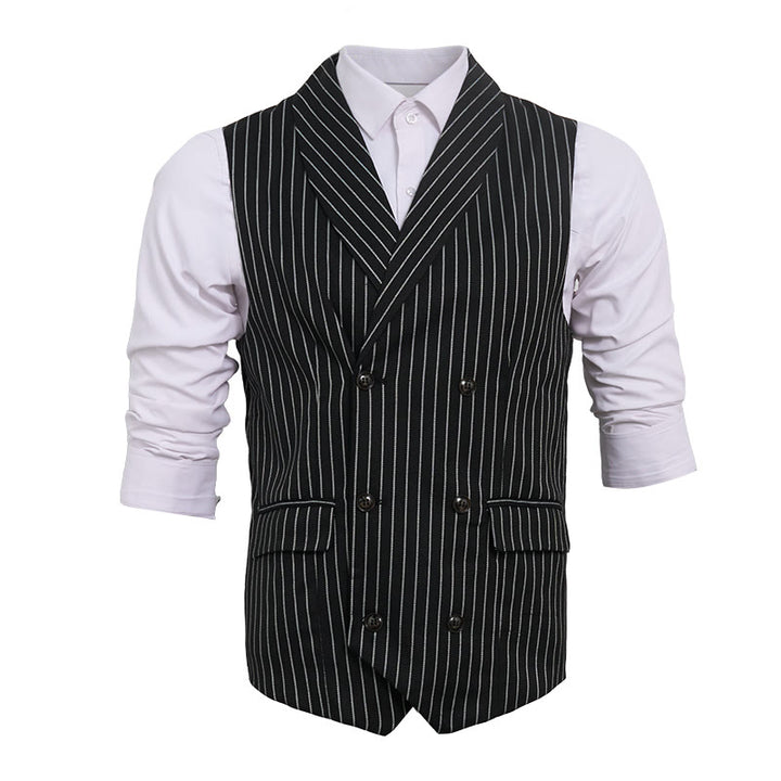 Gilet habillé rayé coupe ajustée pour homme - image 14