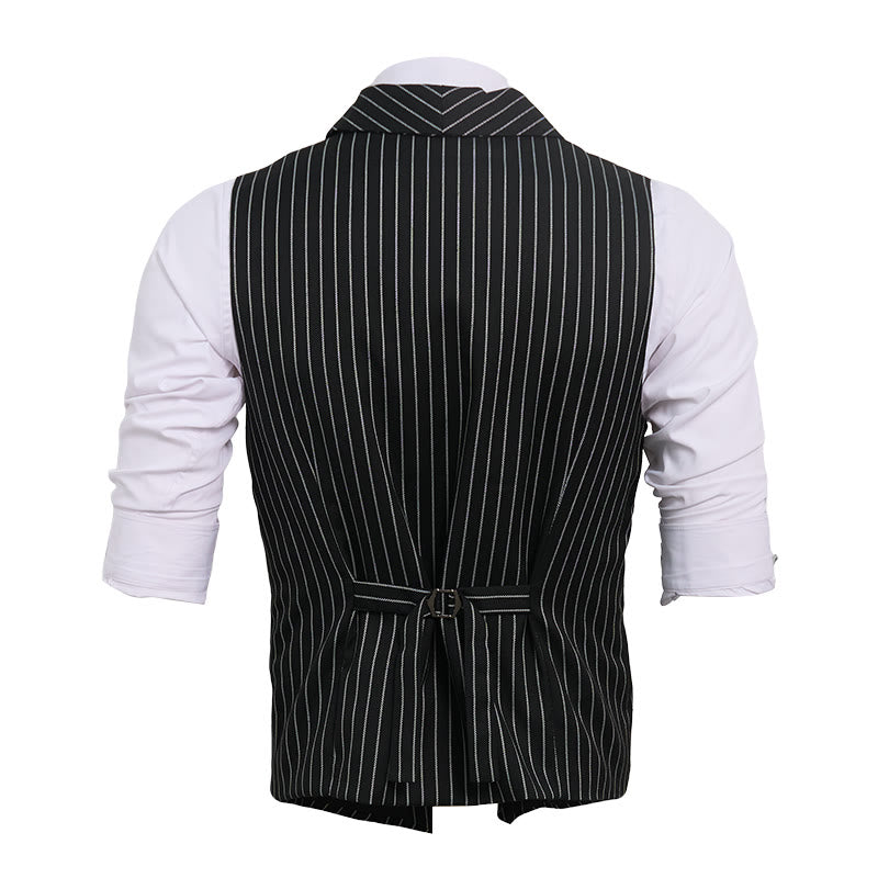 Gilet habillé rayé coupe ajustée pour homme - image 15