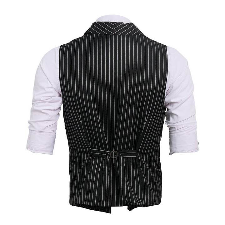 Gilet habillé rayé coupe ajustée pour homme - image 15
