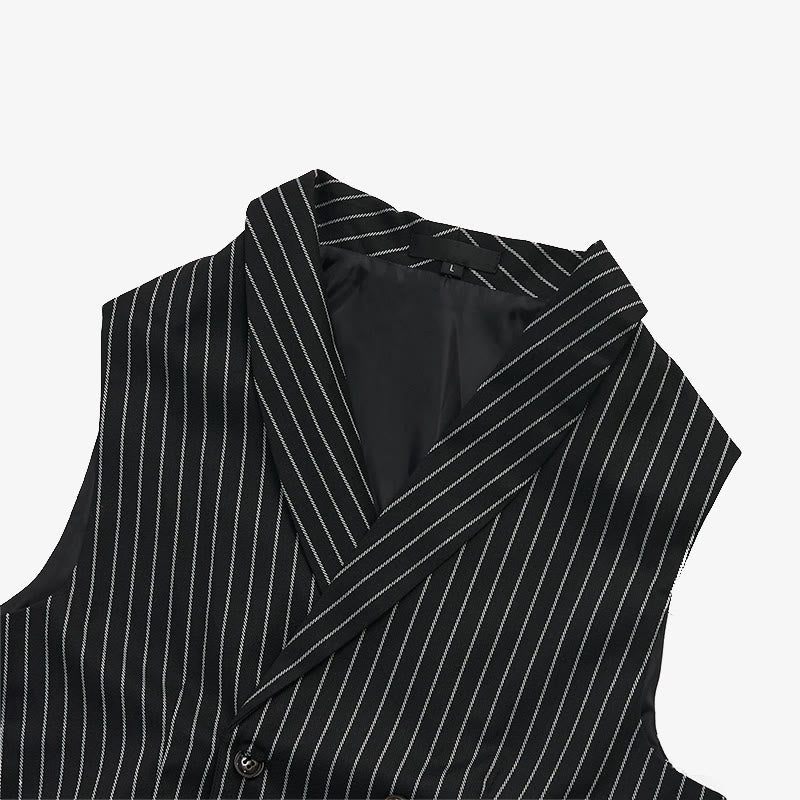 Gilet habillé rayé coupe ajustée pour homme - image 12