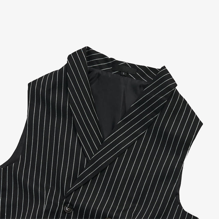 Gilet habillé rayé coupe ajustée pour homme - image 12