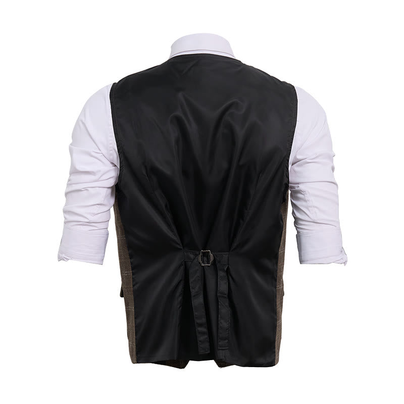 Gilet à carreaux vintage pour homme - image 17