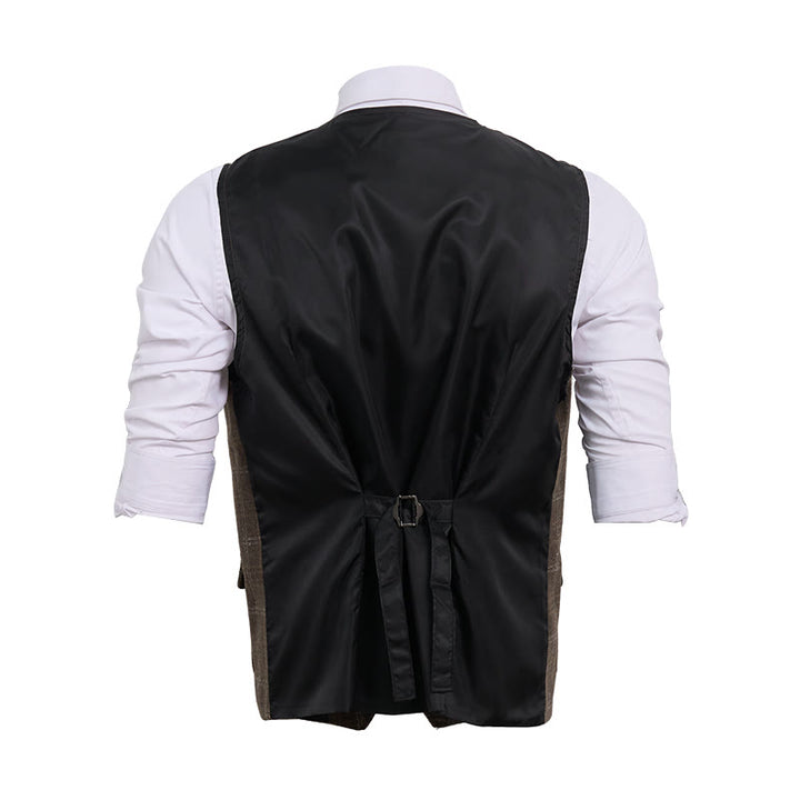 Gilet à carreaux vintage pour homme - image 17