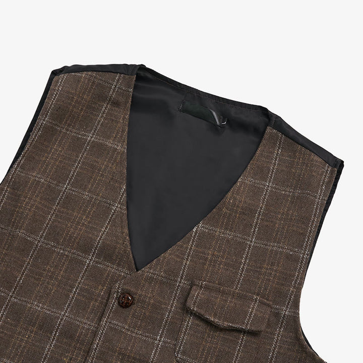 Gilet à carreaux vintage pour homme - image 15