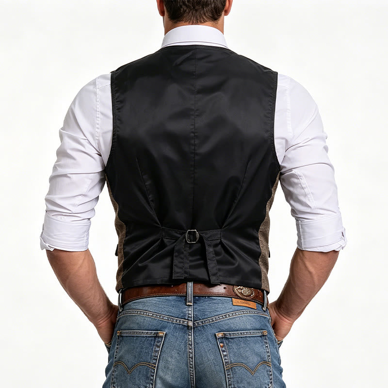 Gilet à carreaux vintage pour homme - image 3