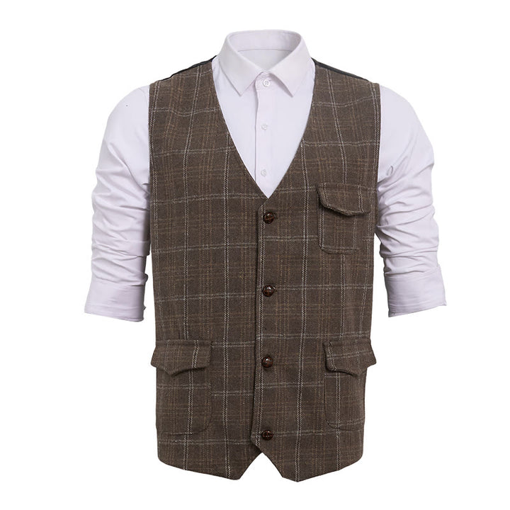 Gilet à carreaux vintage pour homme - image 16