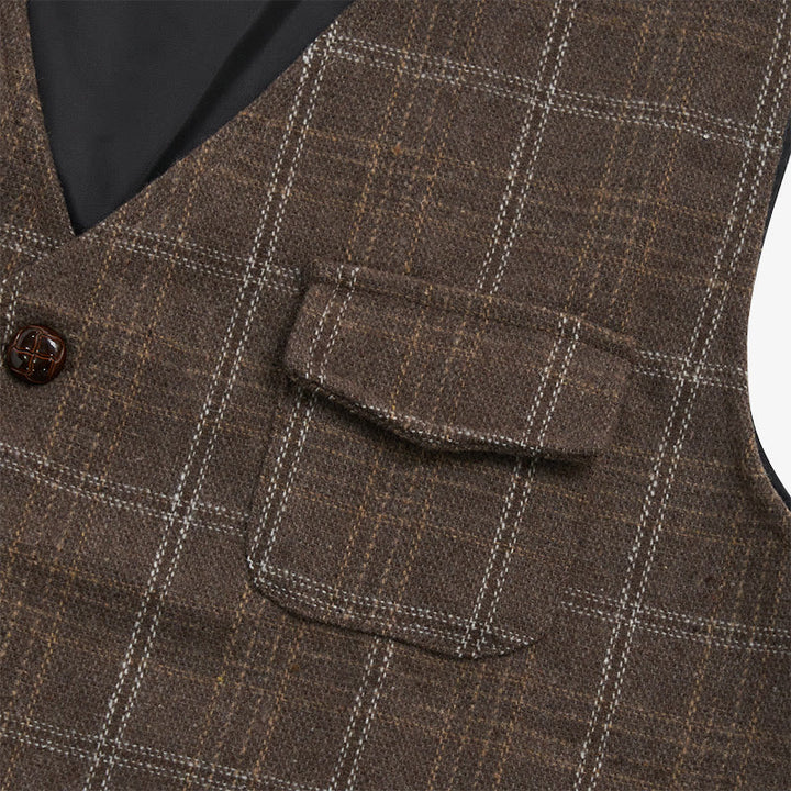 Gilet à carreaux vintage pour homme - image 14