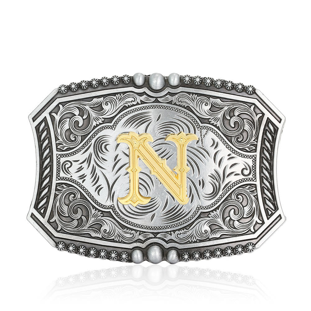 Ceinture en cuir carrée vintage avec initiale et boucle à faire soi-même - N - Sans ceinture - image 17