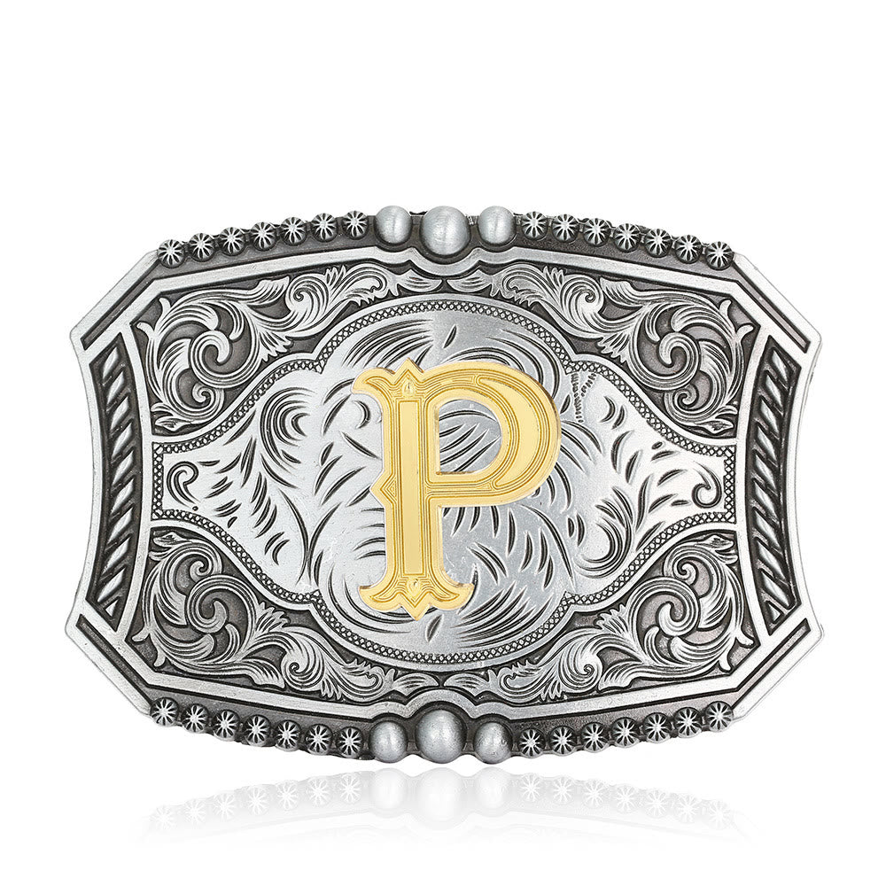 Ceinture en cuir carrée vintage avec initiale et boucle à faire soi-même - P - Sans ceinture - image 19