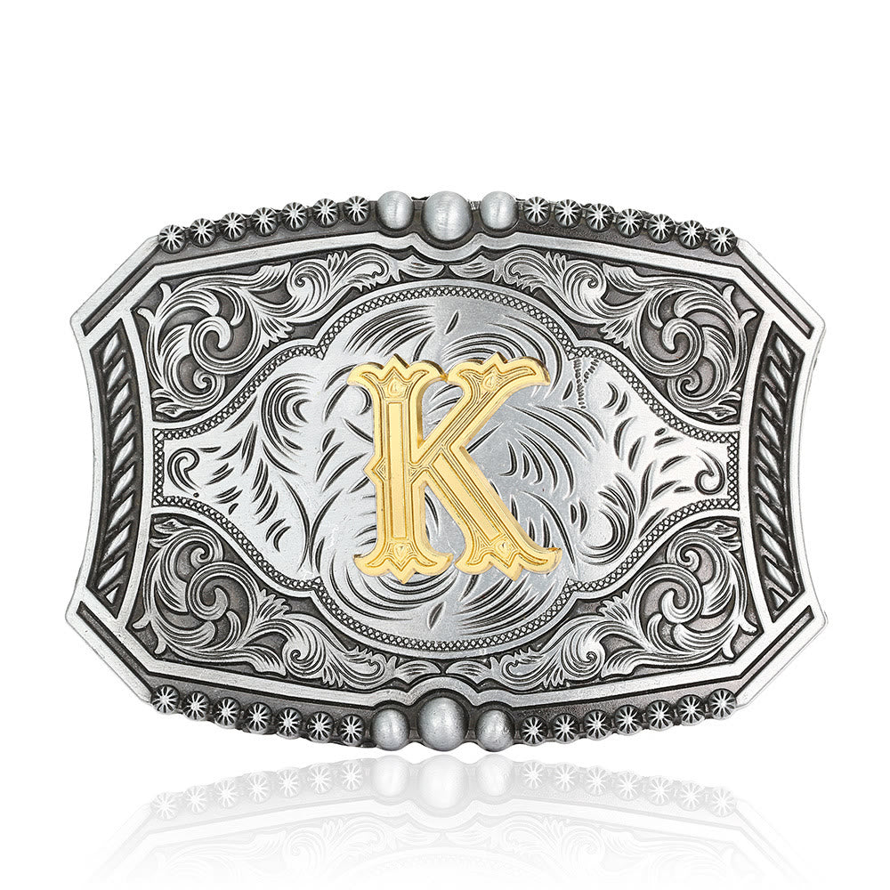 Ceinture en cuir carrée vintage avec initiale et boucle à faire soi-même - K - Sans ceinture - image 14