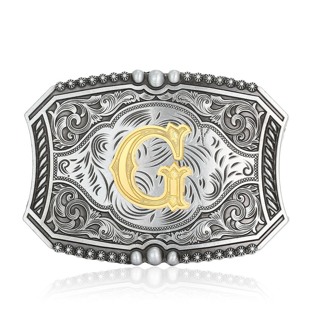 Ceinture en cuir carrée vintage avec initiale et boucle à faire soi-même - G - Sans ceinture - image 10