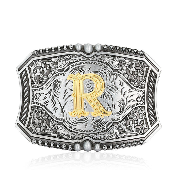 Ceinture en cuir carrée vintage avec initiale et boucle à faire soi-même - R - Sans ceinture - image 21