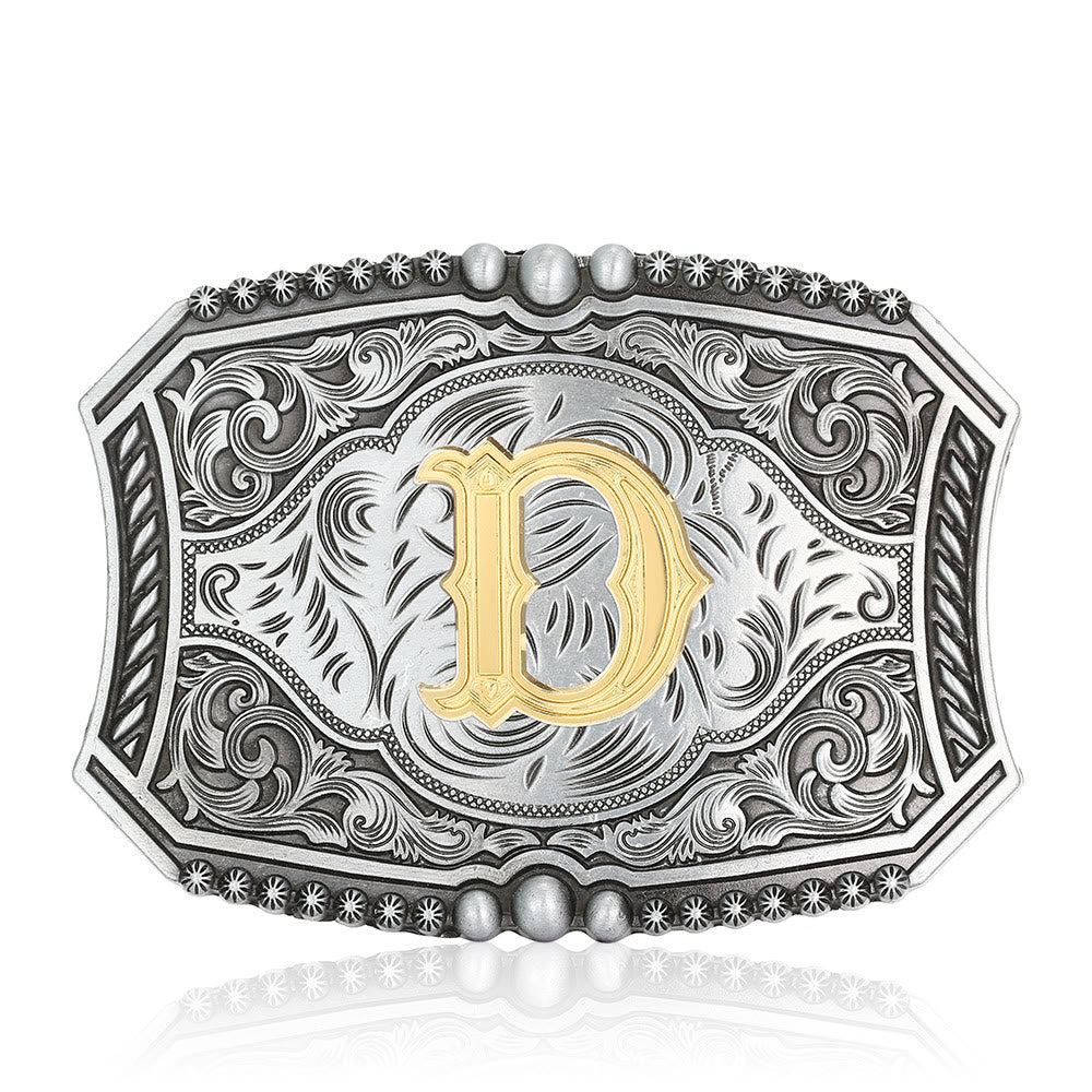 Ceinture en cuir carrée vintage avec initiale et boucle à faire soi-même - D - Sans ceinture - image 7