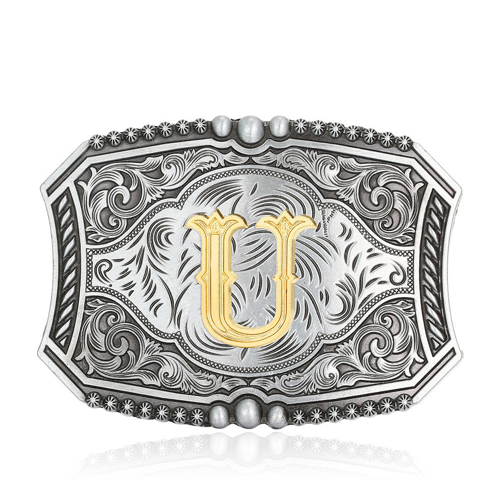Ceinture en cuir carrée vintage avec initiale et boucle à faire soi-même - U - Sans ceinture - image 24