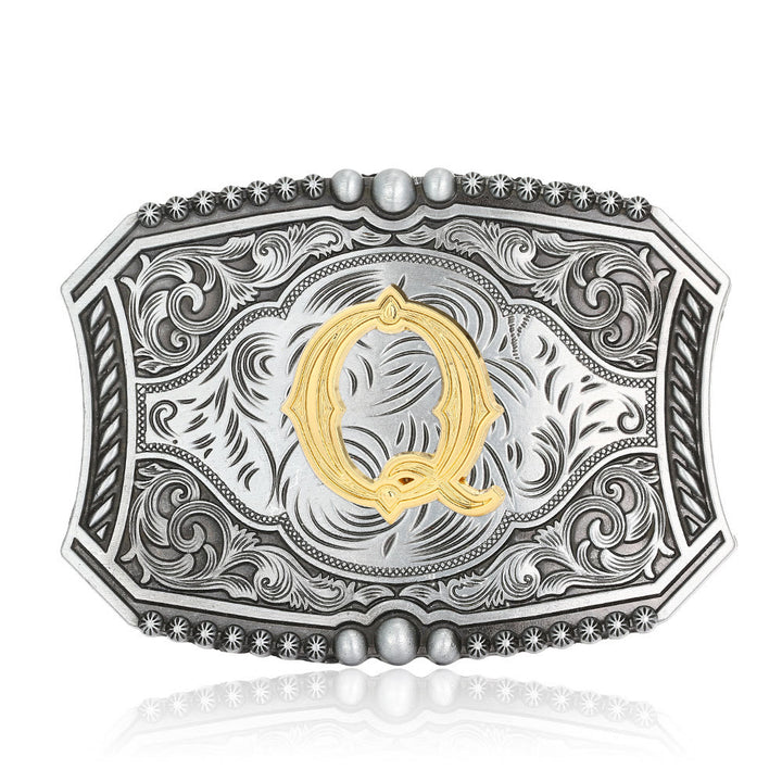 Ceinture en cuir carrée vintage avec initiale et boucle à faire soi-même - Q - Sans ceinture - image 20
