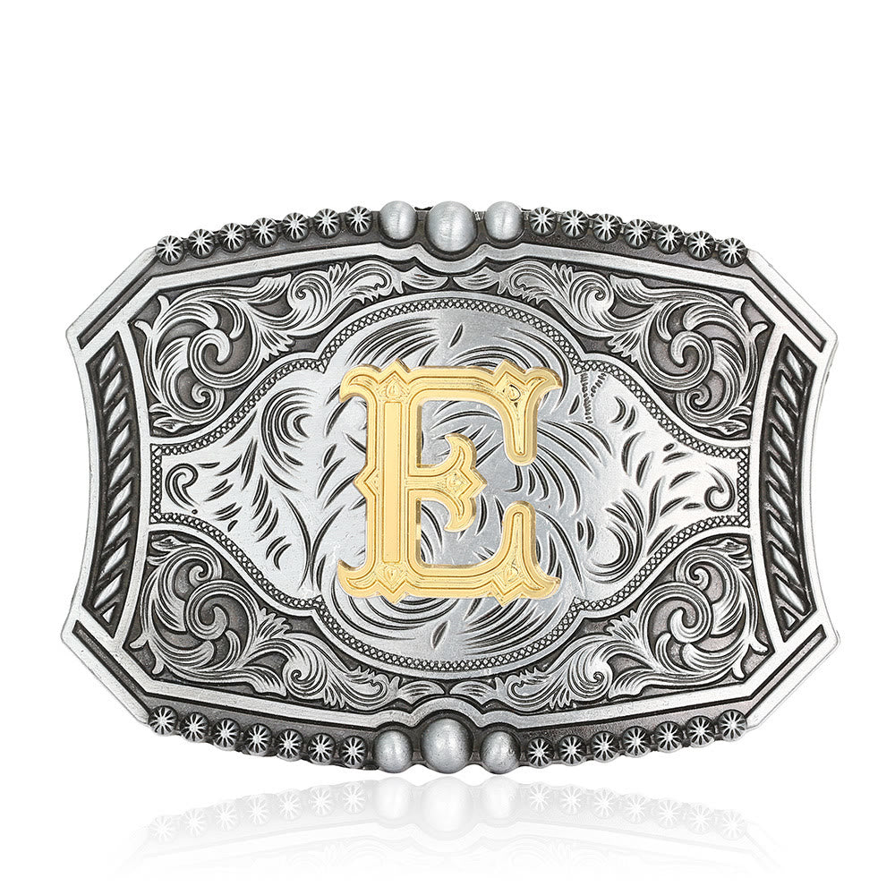 Ceinture en cuir carrée vintage avec initiale et boucle à faire soi-même - E - Sans ceinture - image 8