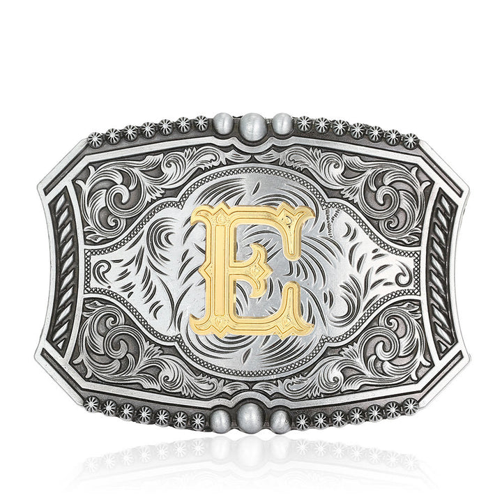 Ceinture en cuir carrée vintage avec initiale et boucle à faire soi-même - E - Sans ceinture - image 8