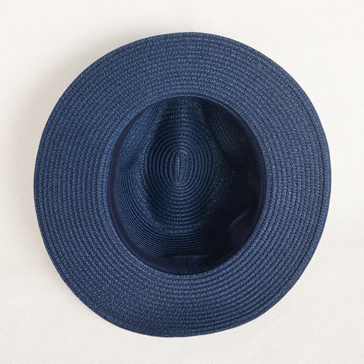 Chapeau de paille à calotte plate pour femme avec bandeau décoratif - image 6