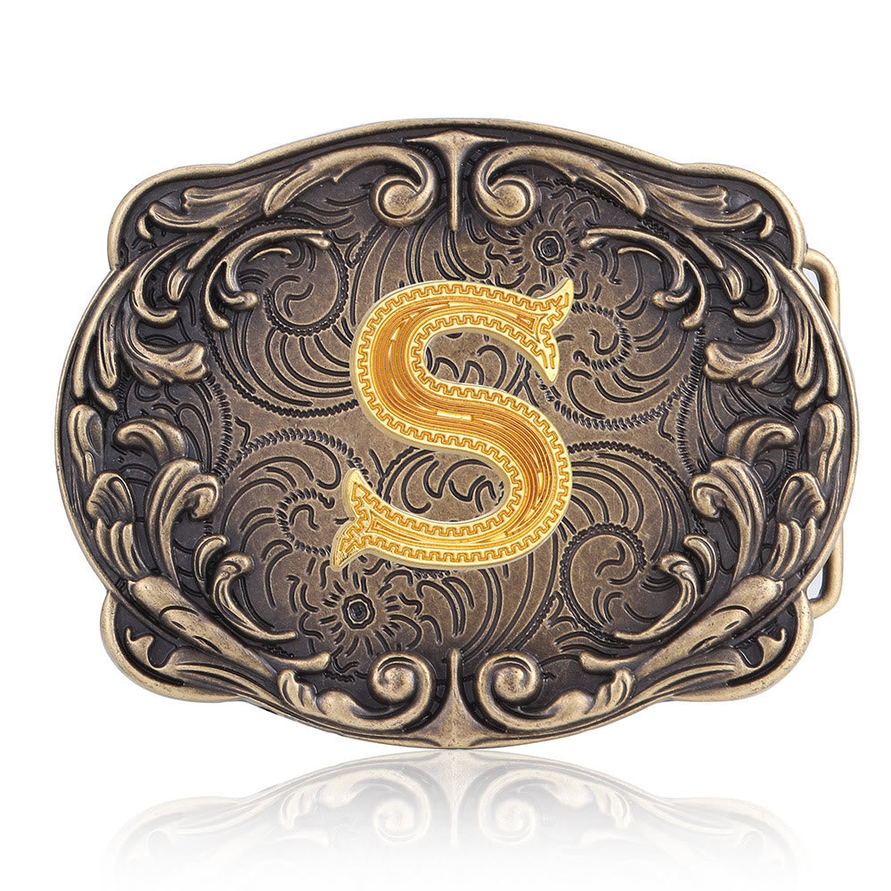 Ceinture en cuir style western rétro avec boucle initiale et motif totem rétro - S - Sans ceinture - image 22
