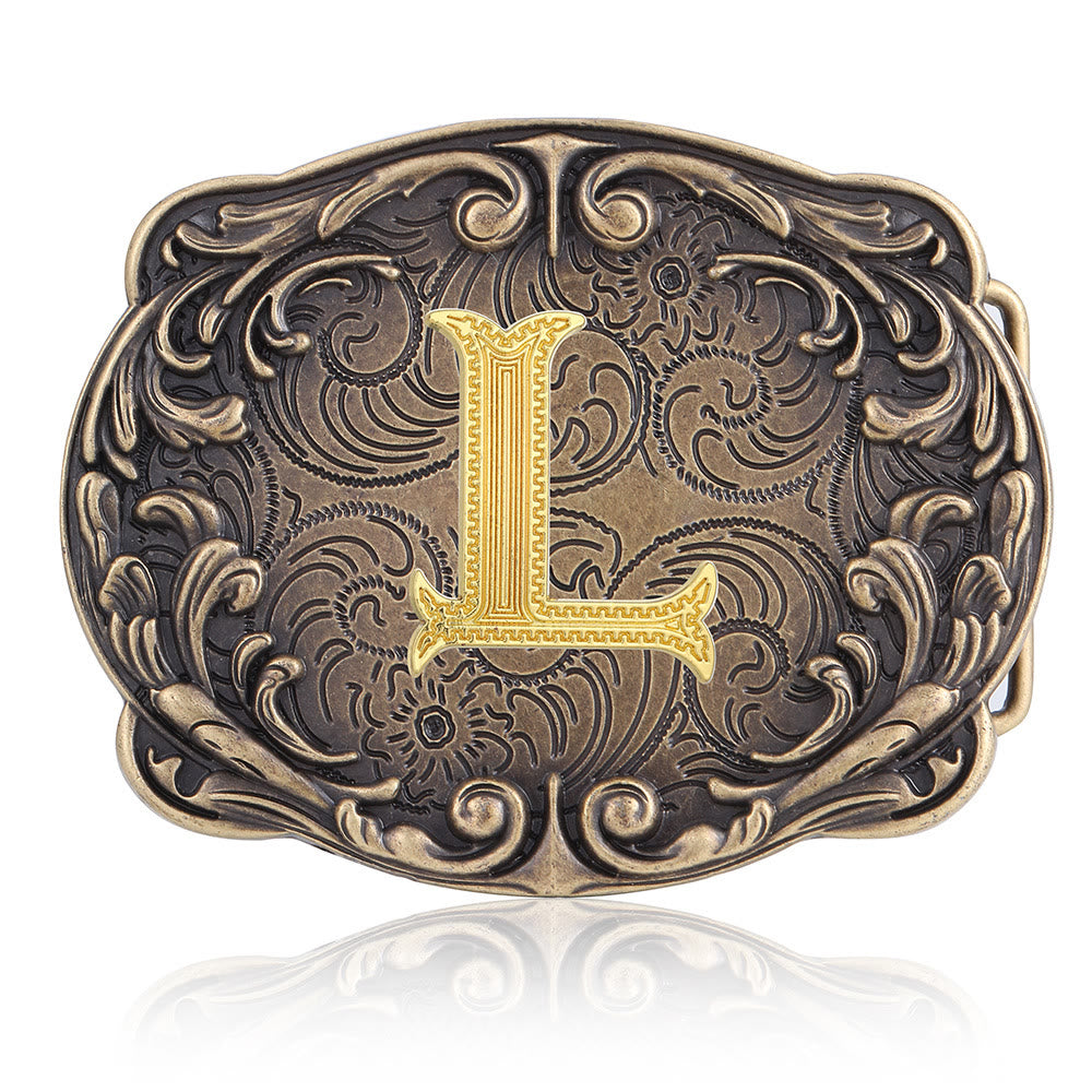 Ceinture en cuir style western rétro avec boucle initiale et motif totem rétro - L - Sans ceinture - image 16