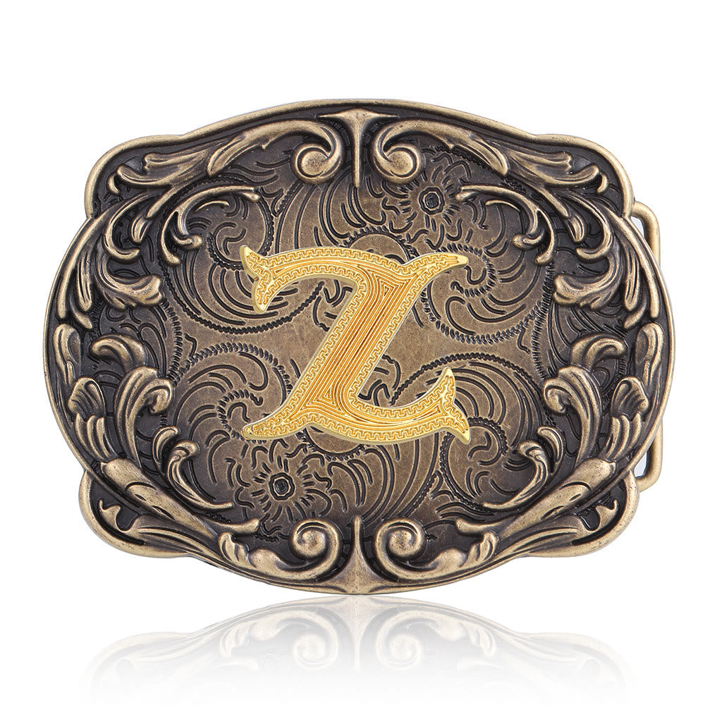 Ceinture en cuir style western rétro avec boucle initiale et motif totem rétro - Z - Sans ceinture - image 29