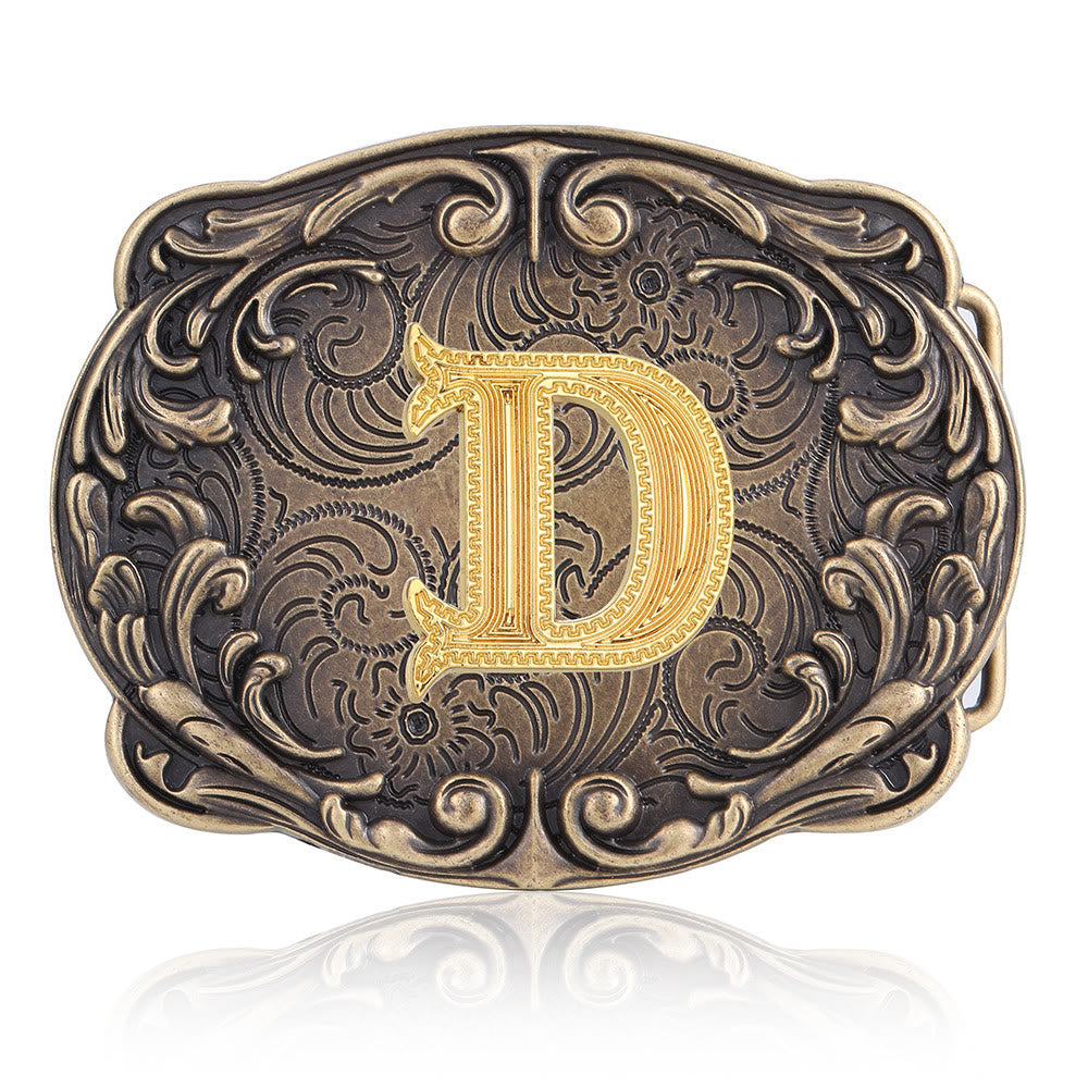 Ceinture en cuir style western rétro avec boucle initiale et motif totem rétro - D - Sans ceinture - image 8