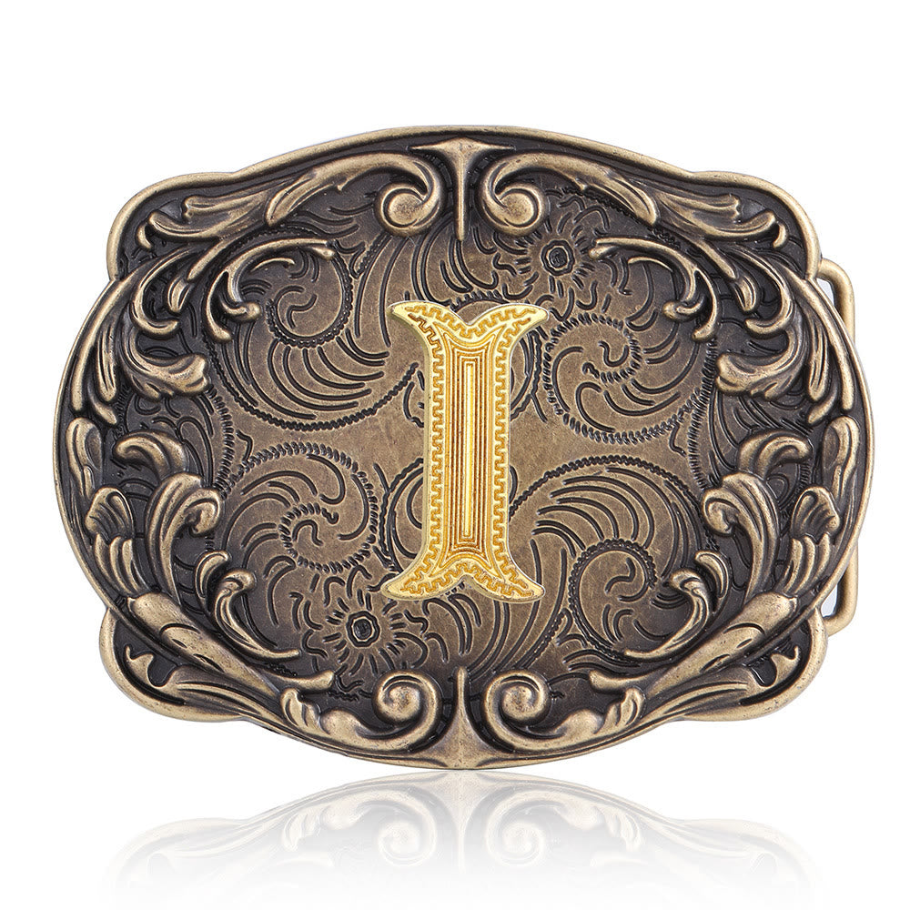 Ceinture en cuir style western rétro avec boucle initiale et motif totem rétro - je - Sans ceinture - image 13