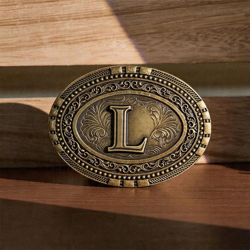 Ceinture en cuir avec boucle ovale western gravée avec initiale et initiale (à faire soi-même) - L - Sans ceinture - image 15