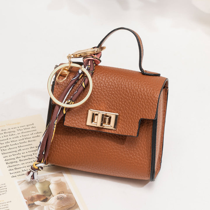 Porte-clés breloque style mini sac à main créatif - Brun - image 12
