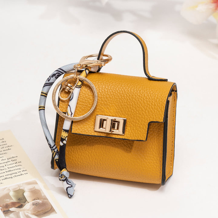 Porte-clés breloque style mini sac à main créatif - Jaune - image 9