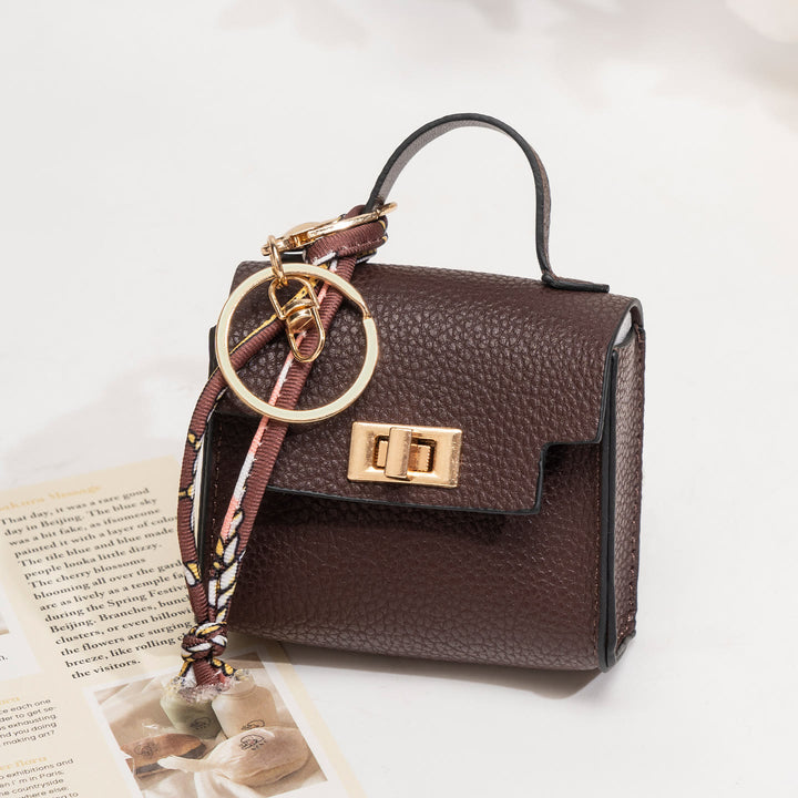 Porte-clés breloque style mini sac à main créatif - Café - image 10