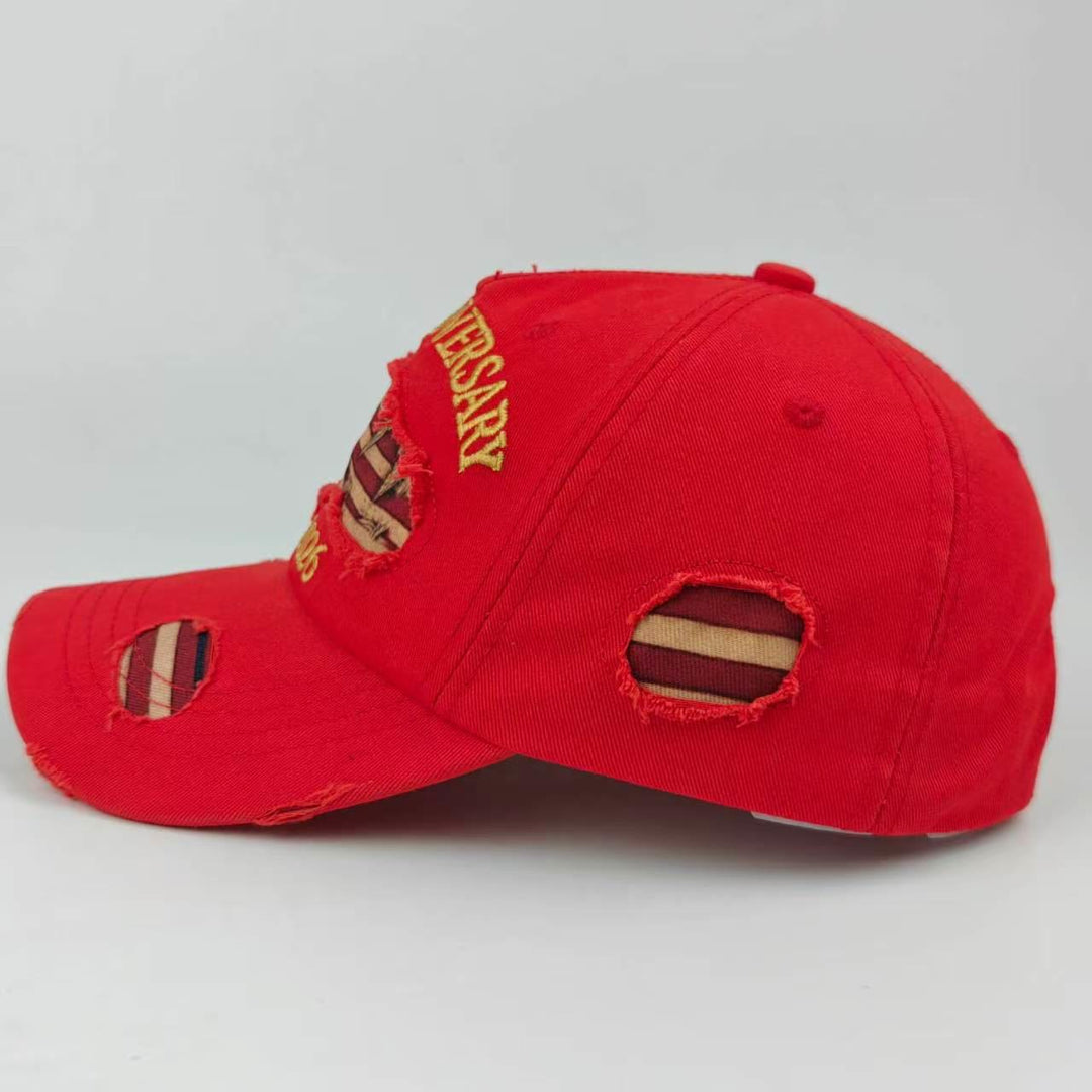 Casquette de baseball vintage en denim délavé et vieilli avec drapeau américain - image 9